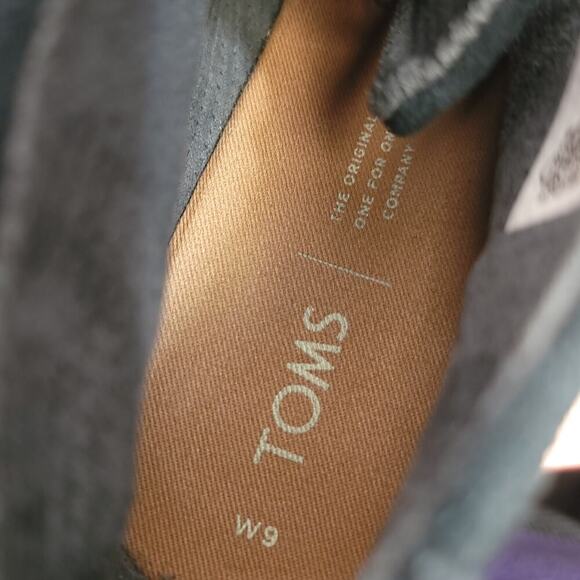 Toms Black Wedge Bootie Shoes Size 9 Heel Womens Used​​ - Picture 8 of 12